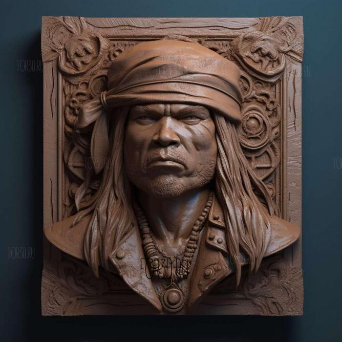 Axl Rose bust 3 stl model for CNC